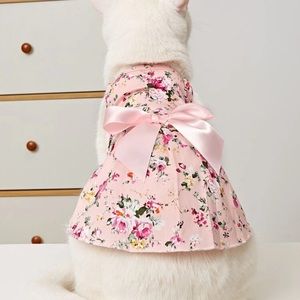 Pink floral dog dress